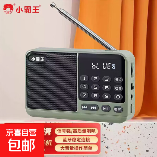 Radio Bluetooth audio player plug-in card small audio radio can be inserted into the card into the U disk into the earphones old man radio Bluetooth radio gray hot model (host + data cable + battery)