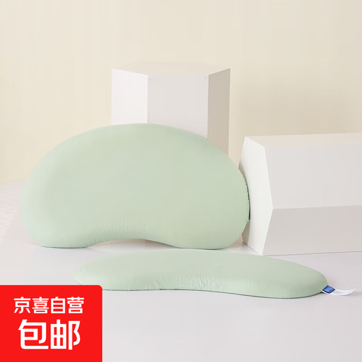 Class A children's silicone pillow 0 to 6 years old baby neck protection washable infant kindergarten primary school student pillow core 3-5cm 0-6 years old solid color Ji Fanxi-Fangcao Green 55*33*3cm 1 piece