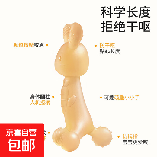 Carrot Rabbit Teether, Baby Teething Stick, Baby Food Grade Silicone Liquid Chew Toy, Anti-eat Hand Tool, Soothing Device, Carrot Rabbit Teether - Nano Silver, 1 Pack, Bag, Full Silicone, High Temperature, Ultraviolet Sterilizable