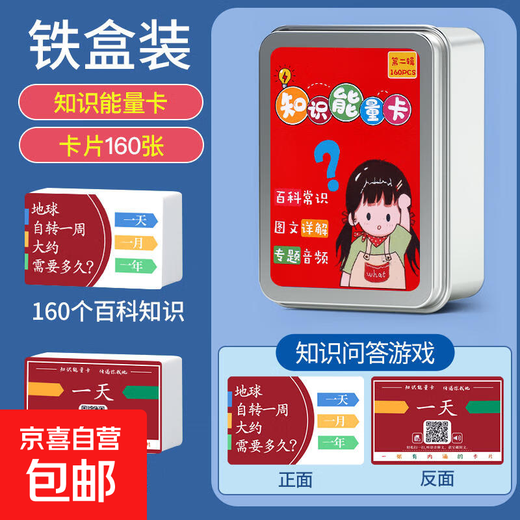 Энциклопедия знаний Энергетические карты для учащихся начальной и средней школы Здравый смысл Интересная история Карты с ответами Покер Развивающие игрушки Модернизированное классическое издание 160 карт в красной железной коробке