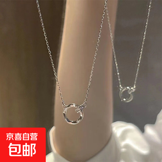 Möbius Necklace Women's Light Luxury Niche Design Internet Celebrity Clavicle Chain Fashionable and Versatile New Style Möbius Ring Necklace