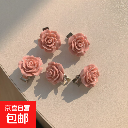 Summer Japanese and Korean sweet handmade hairpins pink strawberry fruit braided hair accessories camellia lace hairpins F8073-1#Camellia/1 piece