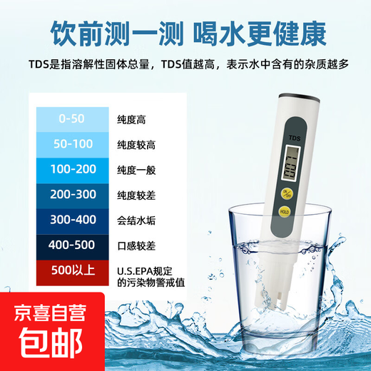 Tds water quality test pen household water purifier tap water quality tester drinking water purifier test white