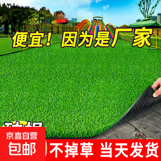 Simulated lawn carpet, green plastic decorative artificial grass bedding, kindergarten artificial floor mat, outdoor fake turf, 3cm encrypted soft spring grass, recommended by the store manager, no residue, 5-year warranty, 2.5 meters wide and 10 meters long