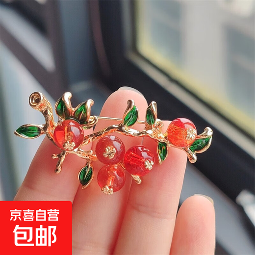 Shishi Ruyi Chinese style brooch high-end fashion anti-exposure fruit and plant corsage collar pin coat pin Shishi Ruyi