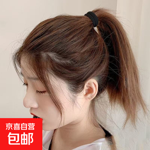 Black thickened thick ponytail high elastic rubber ring head rope hair ring holster hair rope student adult rubber band black 60