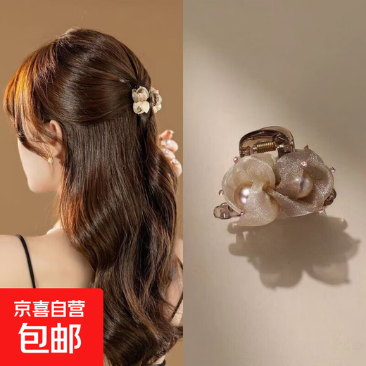 Grappling clip hairpin women's ponytail clip large hairpin ball hair accessories hair twister Korean style duckbill clip for the back of the head 1 coffee gold small gripping clip 4.5 cm