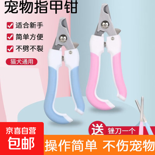 Pet nail scissors, cat and dog nail clippers, nail clipper set, cat cleaning and beauty tools, random colors, 2 pack of nail clippers