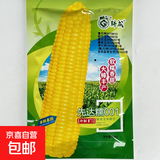 Corn seeds, sweet waxy corn seeds, nationally approved hybrid corn, fruit corn, white corn, nationally approved corn seeds, Xiandanuo 001 corn seeds, 100g bag
