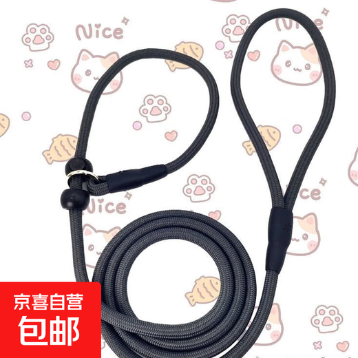 Dog training dog leash, professional all-in-one explosion-proof small and medium-sized dog leash, dog walking P chain, pet leash - with ring type - dark gray - 1 piece