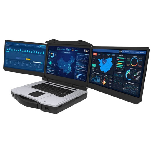 蓝炬科技（EVAK）15.6英寸国产化兆芯KX-6640A三屏加固笔记本电脑移动图形工作站加固便携机无人机地面站加固计算机 全铝镁合金机身，CNC一体成型