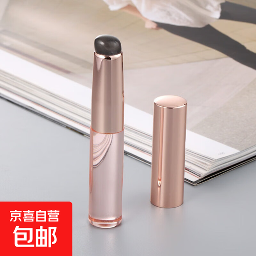 Silicone lip brush Q soft small portable round head fingertip makeup lipstick blending concealer brush mini novice makeup brush single powder handle black silicone lip brush 1 single powder
