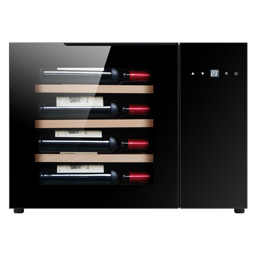 Senling cigar cabinet small ultra-thin 38 cm independent embedded constant temperature and humidity eggplant mini humidor cedar wood shelf sideboard red wine cabinet red wine cabinet-beech wood shelf-16 bottles 40L