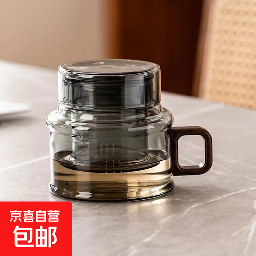 New heat-resistant glass kettle mini kettle three-piece cup teapot kettle household teapot tea water separation 1_ash kettle 400ml