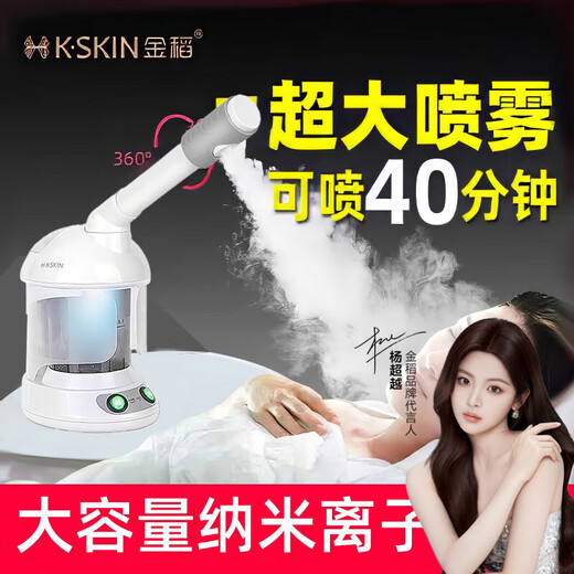 Golden Rice hot spray facial steamer nano ion hot and cold dual spray sprayer facial steamer large spray large capacity hot spray instrument beauty salon facial beauty instrument open pores steam cleaning machine light gray large spray large capacity single thermal spray facial steamer