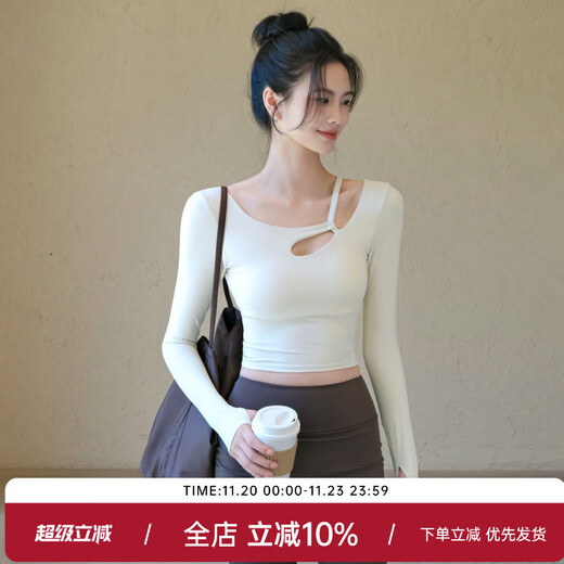 ACKDCS yoga top with chest pad for women autumn new Pilates training fitness long-sleeved slim running suit