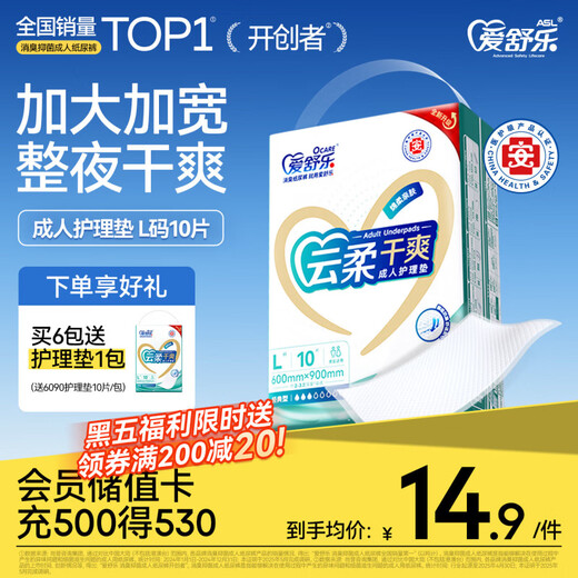 Ashule Adult Care Pad L10 (size 60*90cm) Yunrou Dry Elderly Diaper Pad Maternity Maternity Pad