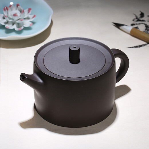 Hidden Pot World Yixing Characteristic Purple Clay Pot Purely Handmade Fine Teapot Original Mineral Black Purple Clay Seeing Series Fuyun Teapot Fuyun Teapot