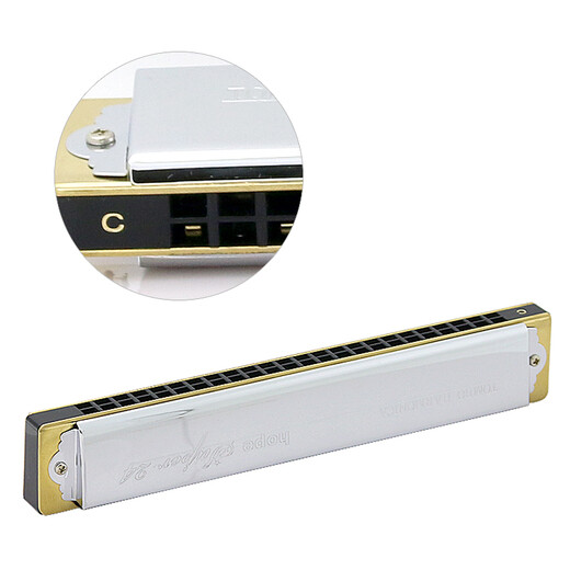 
TOMBO Japanese 24-hole polyphonic harmonica for children beginners hope series Adult professional performance level 6624S 24-hole-C-tune-modified copper grid-professional performance