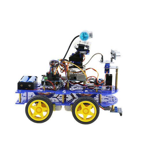 Makerobo STM32 Smart Car Robot Kit 4WD Allrad-Programmierungsprogrammierung DIY-Entwicklungswettbewerb Tracking Hindernisvermeidung Fernbedienung Bluetooth Control/W A Paket