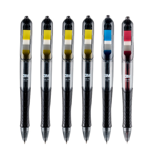 3M 6-paquete de 6 paquetes 0.5 mm Etiqueta indicadora de extracto Pen 695 mix Pen con lápiz rojo/pluma negra/pluma azul