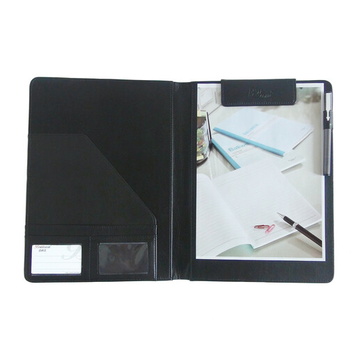 3884 A4 Contrat Clip Cuir Board Magnetic Writing Pad Hotel Hotel Meeting Contrat Clitation Imitation Threat Manager Sign Board Black