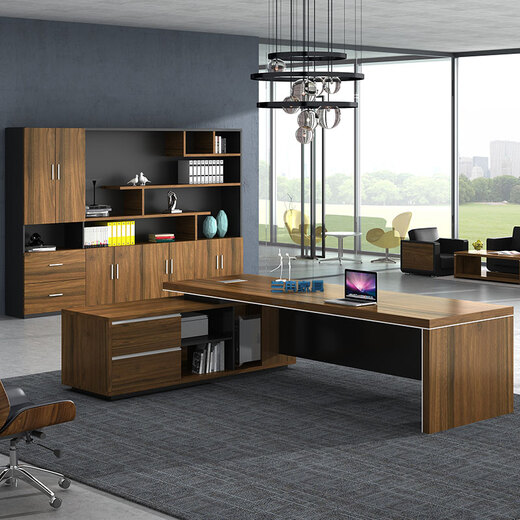 Lanran desk boss desk president desk simple manager desk supervisor desk fashionable executive desk boss desk office desk 2.0*0.8 meters + left side cabinet