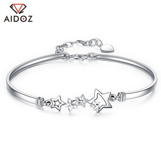Aido Diamond pt950 platinum bracelet for women, fashion boutique, platinum lucky star bracelet gift for wife, stars connected, weight 7.0-7.2 grams + delivery certificate