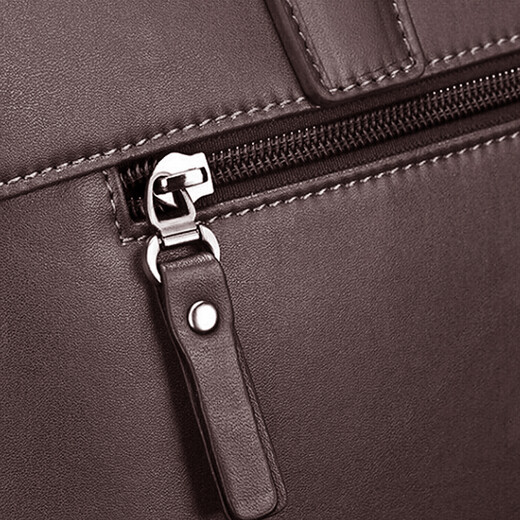 Septwolves Genuine Leather Business Handbag Crossbody Men's Bag Shoulder Bag Men's Cowhide Briefcase Leather Bag for Father's Day Gift Main Picture Litchi Pattern Genuine Leather Dark Brown Genuine Leather