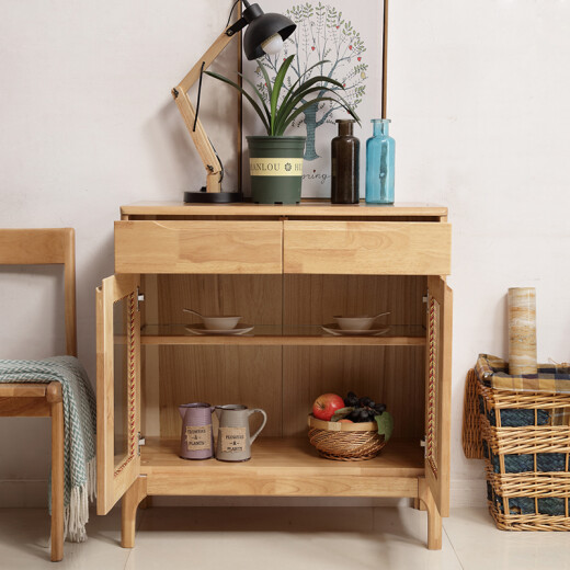 Zhongwei sideboard Nordic solid wood multi-functional cupboard living room tea cabinet storage side cabinet 800*400*850 wood color