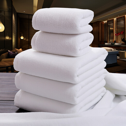 Bingxingmeng pure cotton white towel wholesale hotel beauty salon thickened Baotou cotton custom logo water-absorbent white towel 32 strands thickened 50g square 30*30