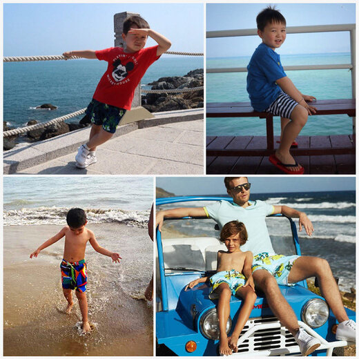 盖浪（GAILANG） 儿童泳衣海边玩水沙滩裤速干宽松男童平角泳裤中大童游泳装备 H677卡通 10A