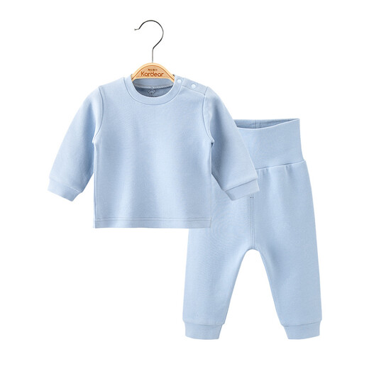 Baby clothes newborn baby clothes newborn newborn baby soft velvet suit spring and autumn baby warm high waist belly protection toddler clothes for men and women blue 100cm