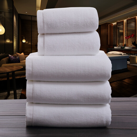 Bingxingmeng pure cotton white towel wholesale hotel beauty salon thickened Baotou cotton custom logo water-absorbent white towel 32 strands thickened 50g square 30*30