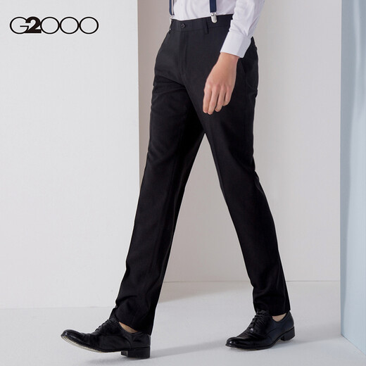 G2000 business suit pants for men straight 2018 new style youth casual formal fit suit pants for men 81151001 black/99 28/160