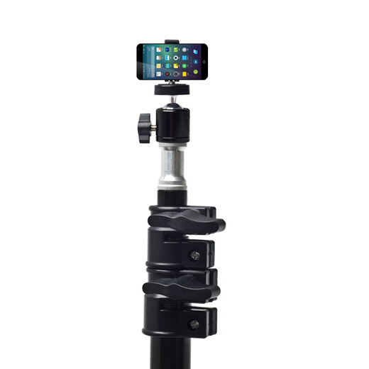 Suefer Mobile Phone Live Stand, Anchor Selfie Multi-Fonction Tripod Ad-Foranding Floor, Kuaishou Video Enregistrement multi-caméras Bluetooth Control Tripod Universal [Self-Time OnemaRer] Gimbal + Clip de téléphone mobile + Bluetooth Control