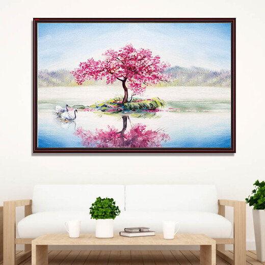 
Jumengwu Modern simple living room decoration painting Nordic sofa background wall restaurant small fresh hanging painting mural pastoral plants TE3899 80*120cm
