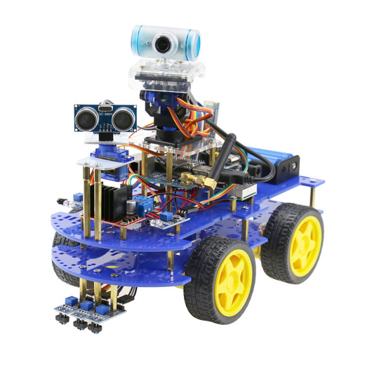 Makerobo STM32 Smart Car Robot Kit 4WD Allrad-Programmierungsprogrammierung DIY-Entwicklungswettbewerb Tracking Hindernisvermeidung Fernbedienung Bluetooth Control/W A Paket
