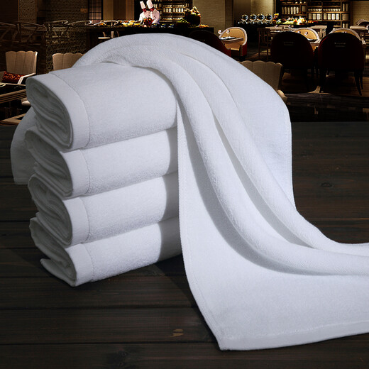 Bingxingmeng pure cotton white towel wholesale hotel beauty salon thickened Baotou cotton custom logo water-absorbent white towel 32 strands thickened 50g square 30*30