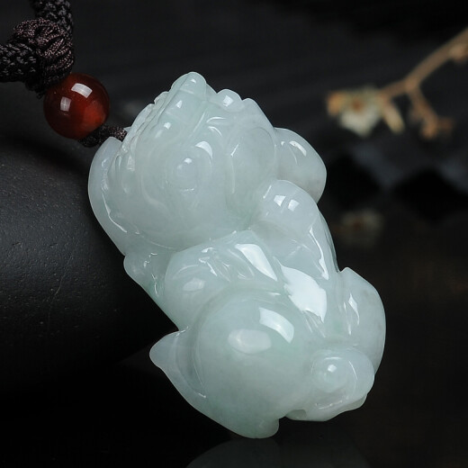 Yizhenge light green A-grade jadeite Pixiu pendant men's jade pendant holiday gift Christmas gift