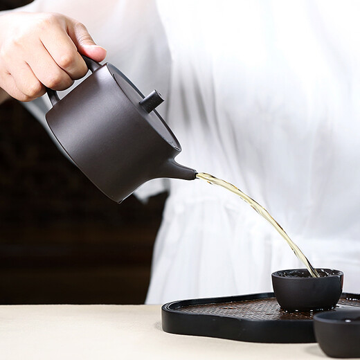 Hidden Pot World Yixing Characteristic Purple Clay Pot Purely Handmade Fine Teapot Original Mineral Black Purple Clay Seeing Series Fuyun Teapot Fuyun Teapot