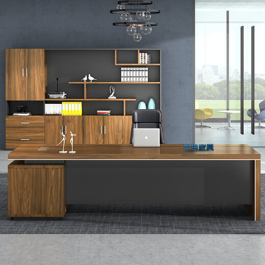 Lanran desk boss desk president desk simple manager desk supervisor desk fashionable executive desk boss desk office desk 2.0*0.8 meters + left side cabinet