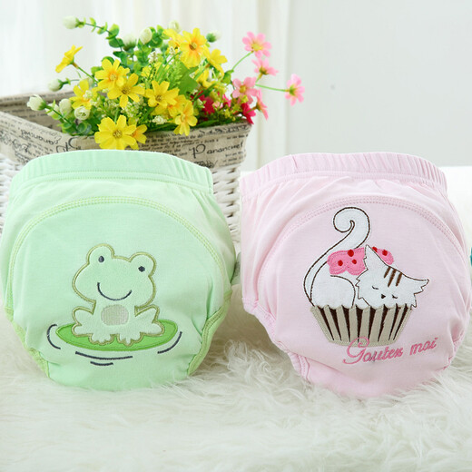 Carters washable diaper pants breathable leak-proof pocket baby diaper learning pants baby training pants 240001 Green Little Frog L (22-30Jin Jin equals 0.5kg)