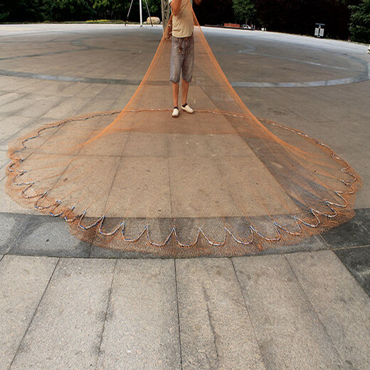 St. Ruian's old-fashioned hand-thrown traditional hand-thrown net tire line catching fishing net rotating net throwing net tire line 1.5 fingers 3 meters high - 4 meters in diameter