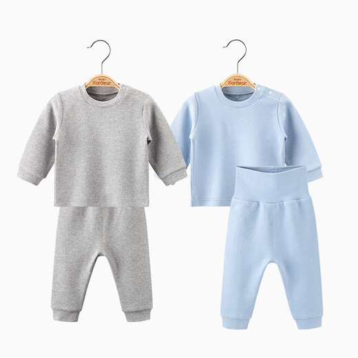 Baby clothes newborn baby clothes newborn newborn baby soft velvet suit spring and autumn baby warm high waist belly protection toddler clothes for men and women blue 100cm