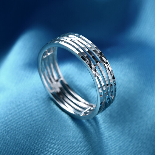 Pt.Charm platinum ring men's model pt950 platinum men's ring guardian wide hollow single simple ring gift for male god No. 16 2.3-2.4 g single