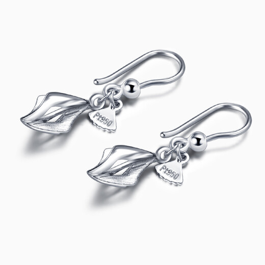 Pt.Charm platinum pt950 platinum women's earrings with personalized creative geometric figures in stock National Inspection Certificate 2.7-2.8g pair