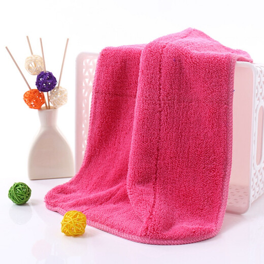 Full strength 2-pack towels, double-layer thickened absorbent coral velvet hook-type 30*40 kitchen and bathroom cleaning towels, floor towels, rags, hand towels, kitchen towels, red 2-packs 30*40--