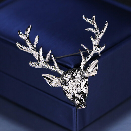 Moon Butterfly (Yuedie) Coreano Broche Broche Broche Accesorios de traje de traje Collar Pin Elk Head Christmas Ornament Golden