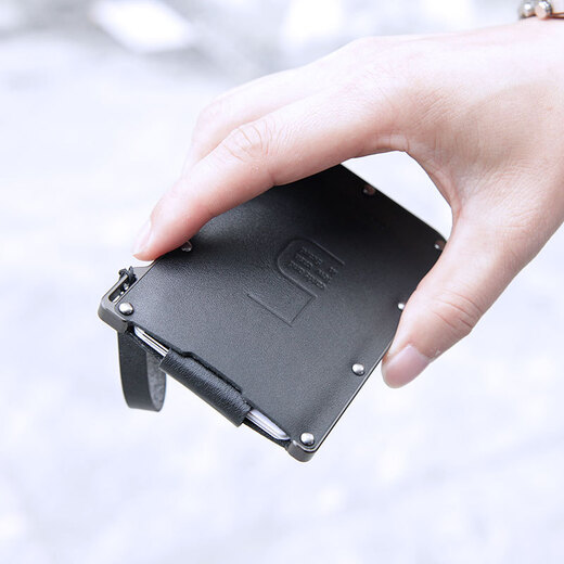 KEMY 5CARD Card Holder Coin Purse Creative Ultra-Thin Men's ID Genuine Leather Multiple Card Slots Women's Pull-Out First-Layer Cowhide Card Holder Microfiber Leather Version (Brown)